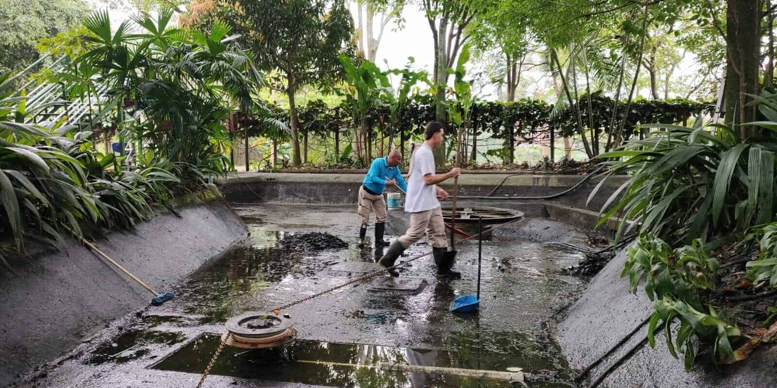 Personas haciendo mantenimiento