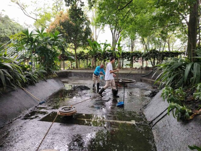 Personas haciendo mantenimiento